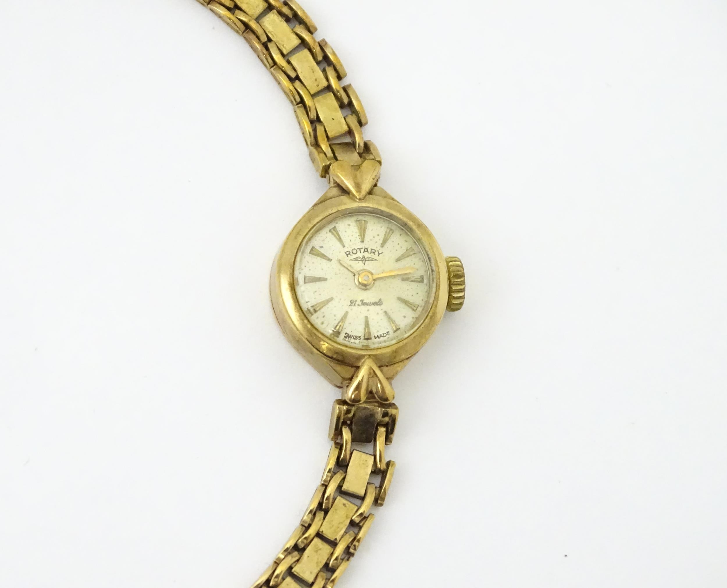 A 9ct gold cased ladies wristwatch by Rotary with 9ct gold bracelet strap . Approx 1/2" wide - Image 8 of 13