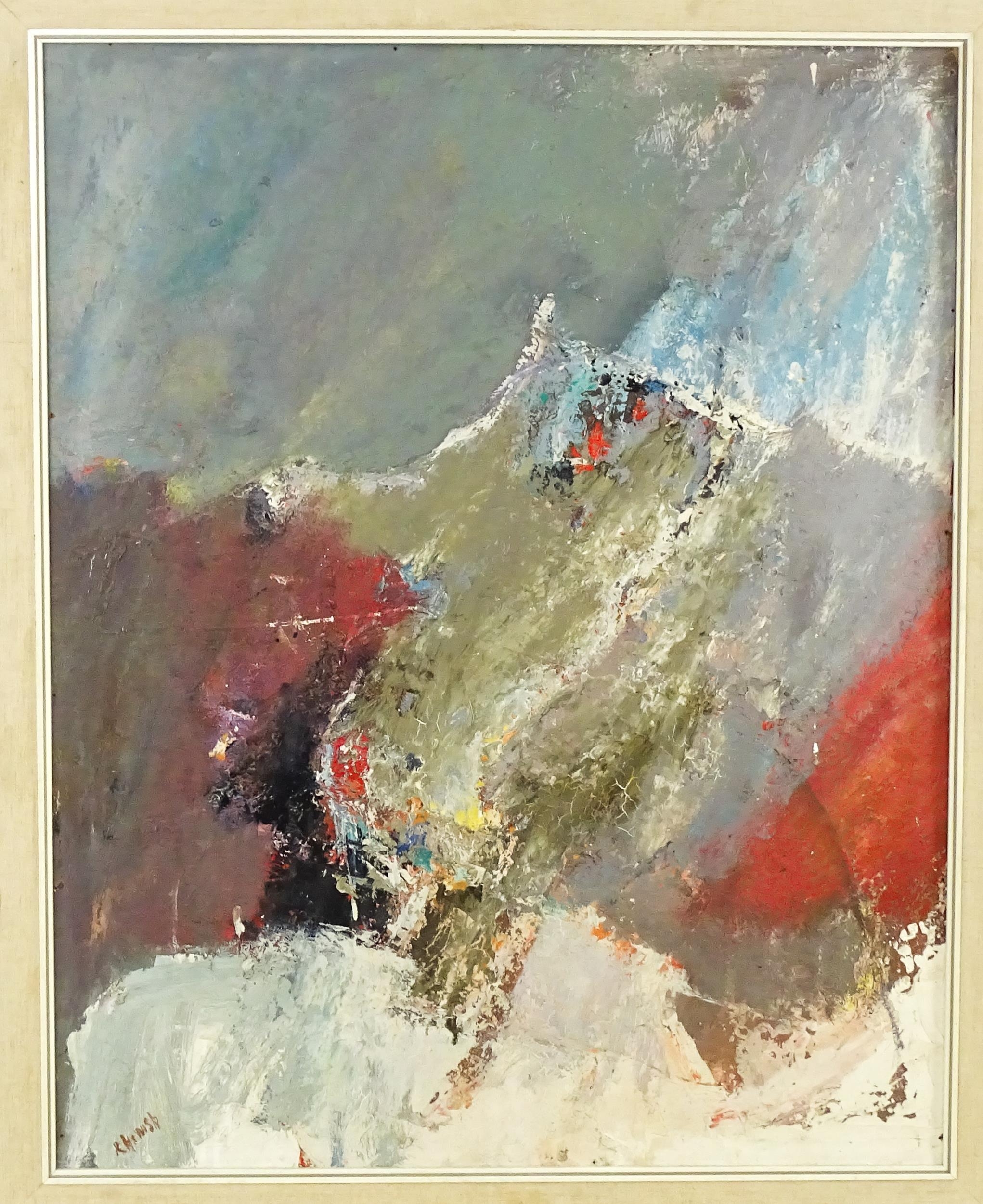 Roy Hewish (b. 1929), Oil on board, An abstract composition. Signed lower left. Approx. 29 1/2" x 23 - Image 3 of 4