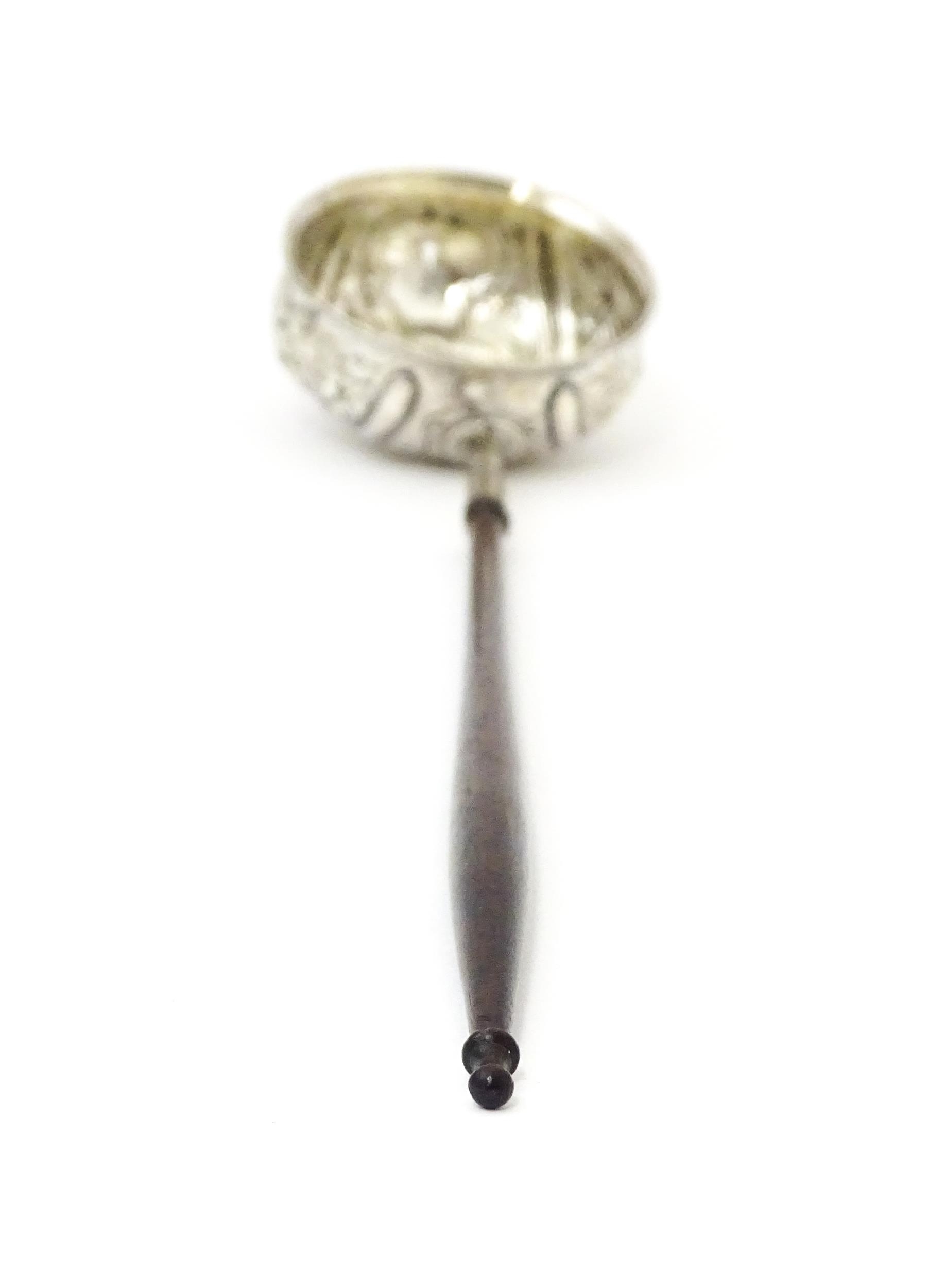 A white metal punch ladle with coin style detail to bowl. Approx 11" long overall Please Note - we - Image 2 of 6