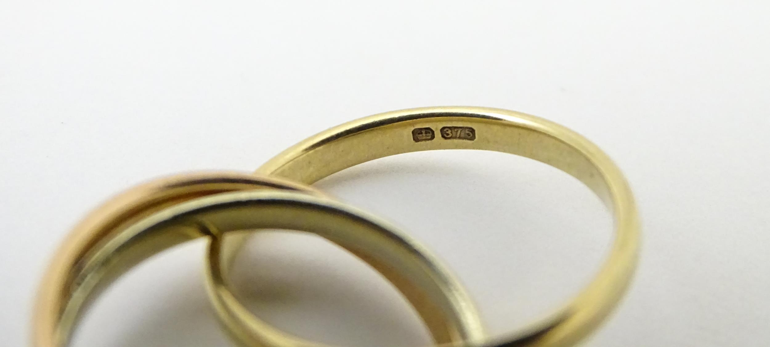 A 9ct tri-gold Russian wedding ring. Ring size approx. G 1/2 Please Note - we do not make - Image 5 of 8