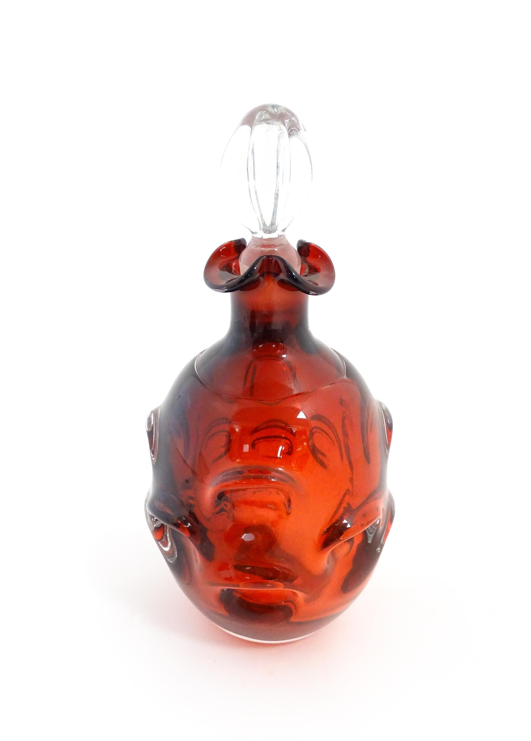 A Swedish studio glass decanter designed by Borne Augustsson for Aseda Glasbruk. Approx. 11" high - Image 3 of 7