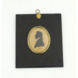 Two 19thC portrait miniature in the manner of Edward Ward Foster, one a silhouette portrait