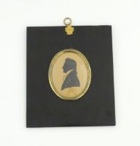 Two 19thC portrait miniature in the manner of Edward Ward Foster, one a silhouette portrait