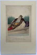 Louis Dupre (1789-1837), Original lithograph hand coloured with watercolour, Titled Ali de