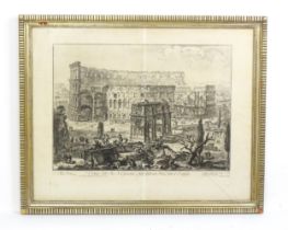 After Giovanni Battista Piranesi (1720-1788), Etching, Veduta dell' Arco di Costantino, e dell'