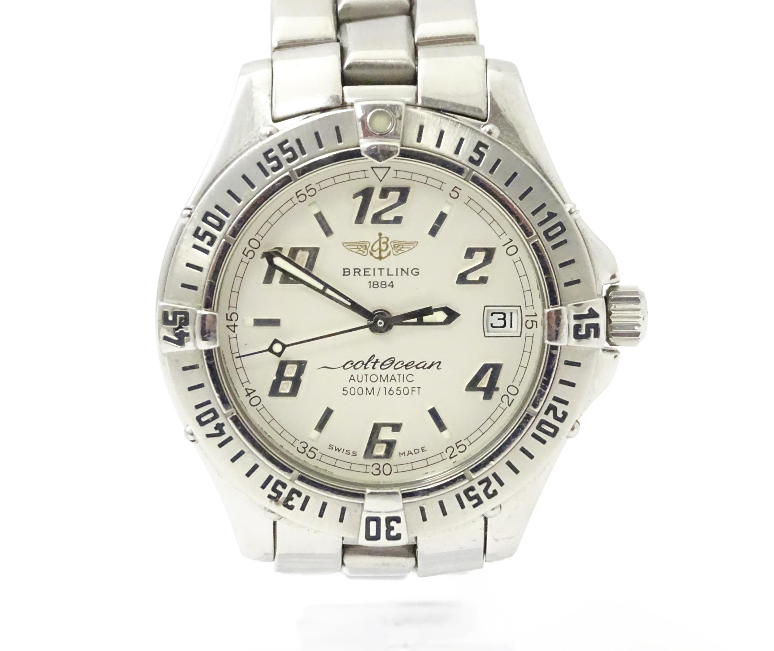 A Breitling Colt Ocean automatic wristwatch, ref. A17050, the signed dial having silver tone - Image 10 of 11