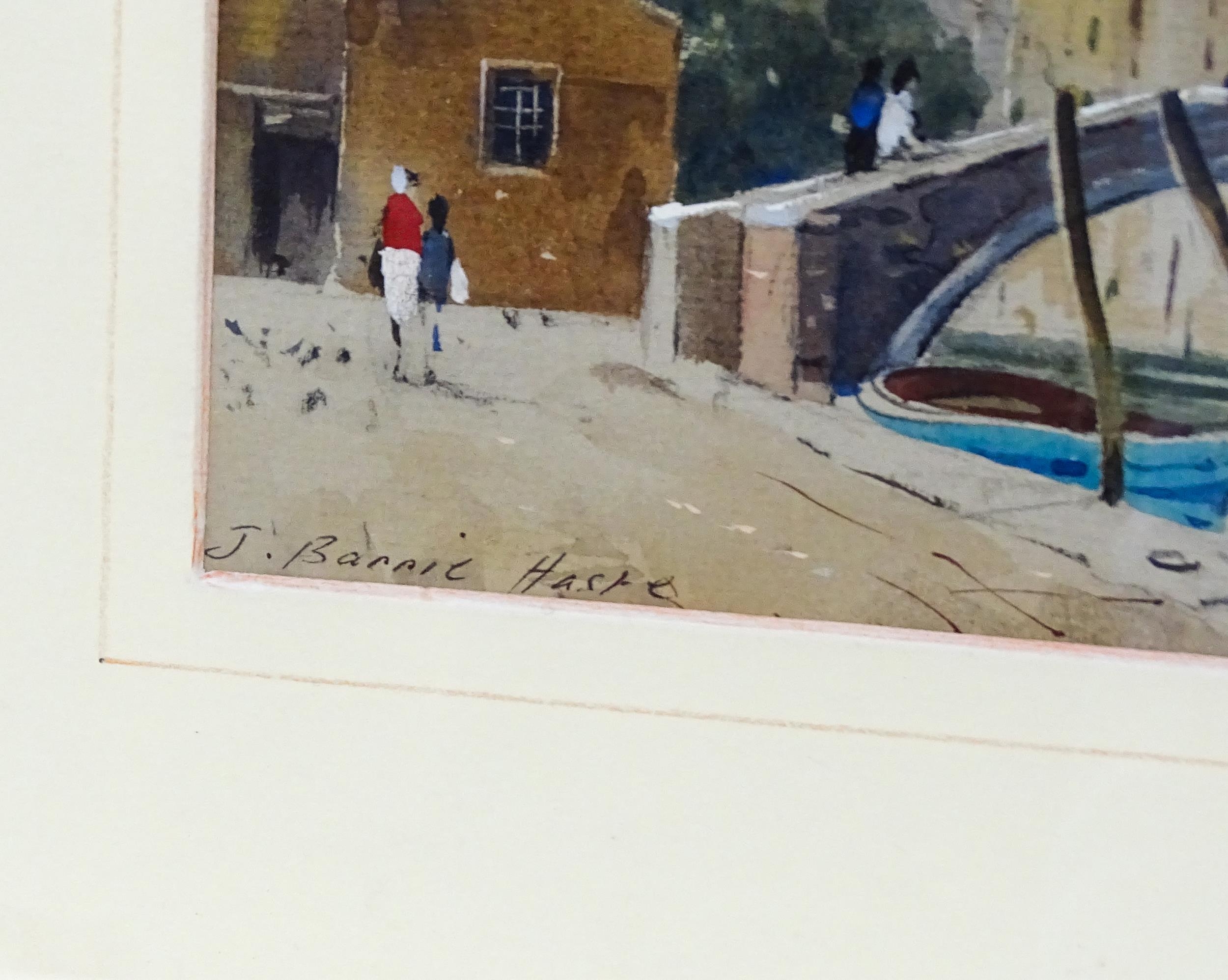 John Barrie Haste (1931-2011), Watercolour, A view of a Venetian canal with figures. Signed lower - Image 4 of 4