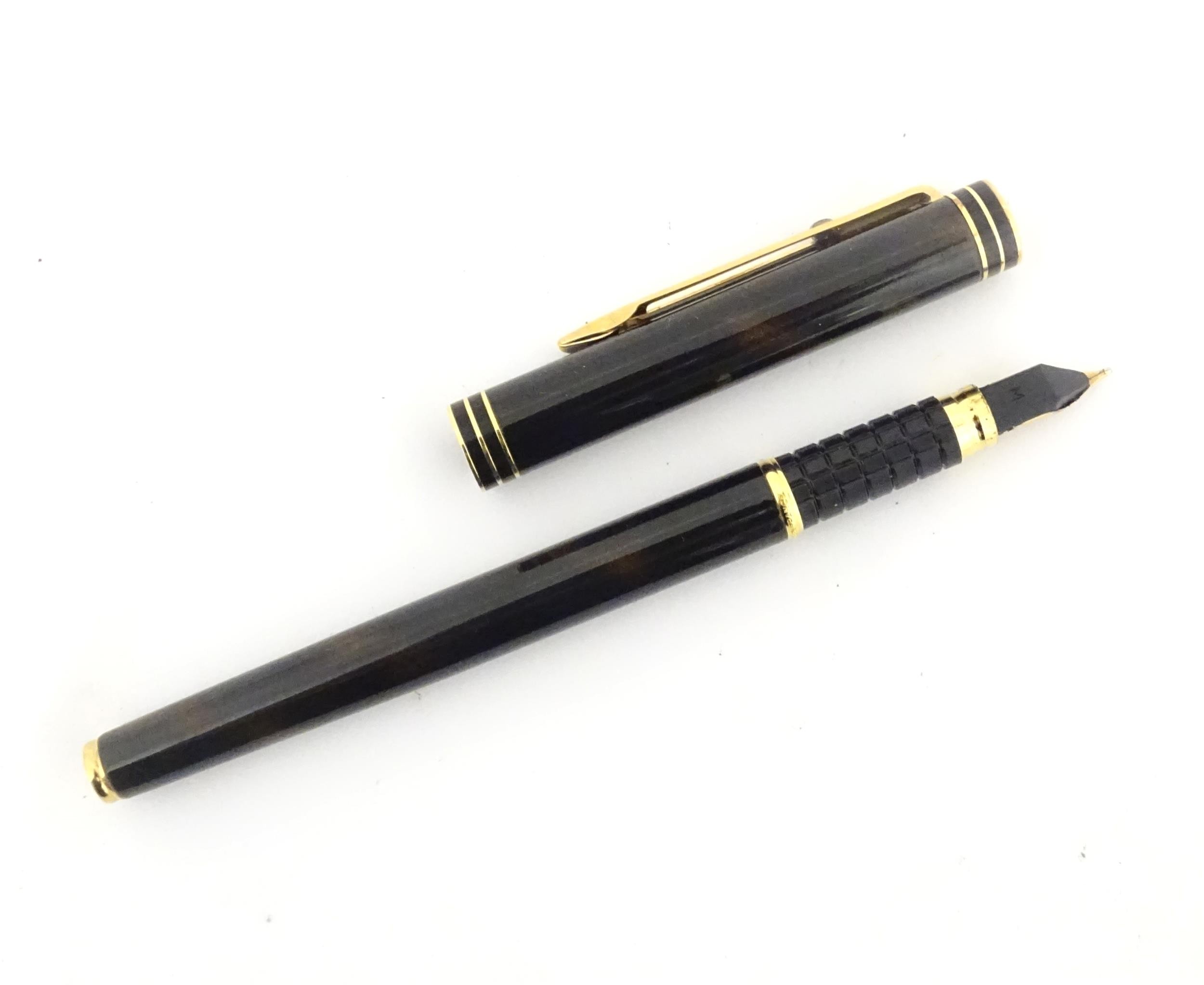 A De Beers cased Waterman Paris 'Ideal' fountain pen, the barrel and cap with black and bronze - Image 16 of 25