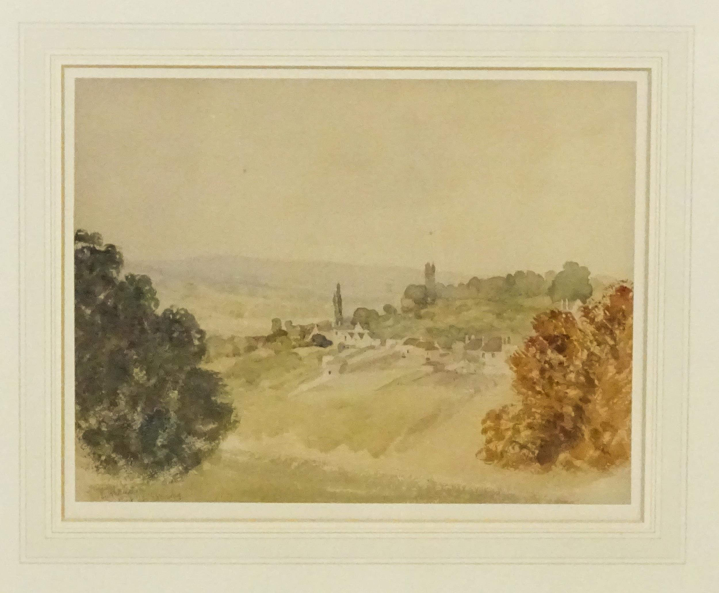 G. Marks, 19th century, Watercolour, Batheaston (Avon and Bath), A view of the village from across - Image 3 of 4