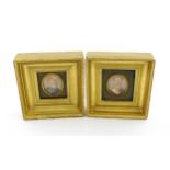 Two 19thC watercolour portrait miniatures, one depicting a gentleman wearing military dress, the