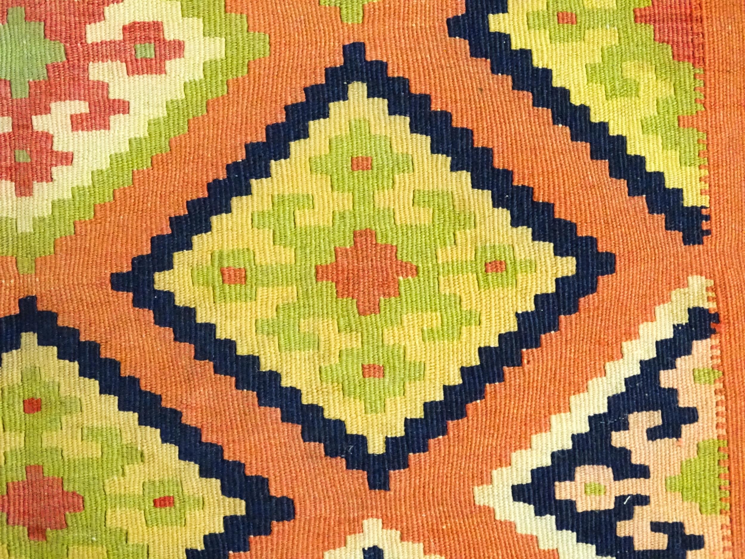 Carpet / Rug : A South West Persian qashgai kilim rug, the salmon ground with repeating geometric - Image 7 of 7