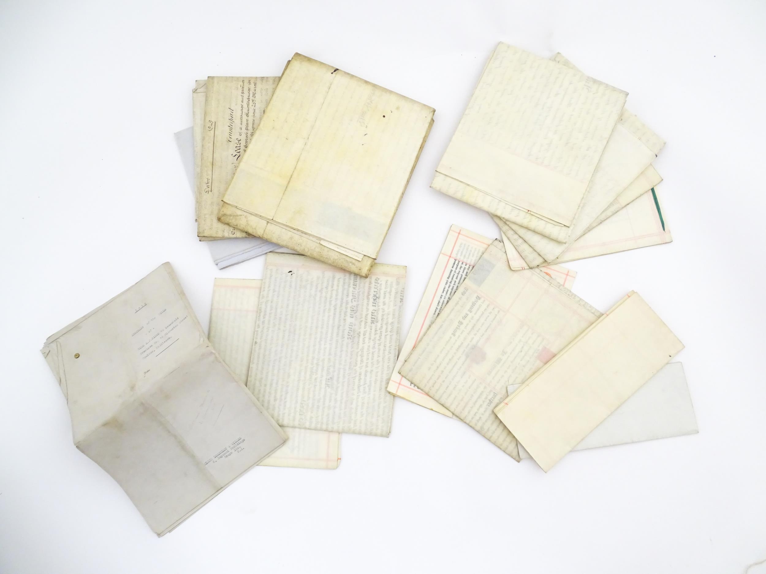 A quantity of 19thC and later deeds and indentures to include the lease of a house on the west - Image 10 of 12