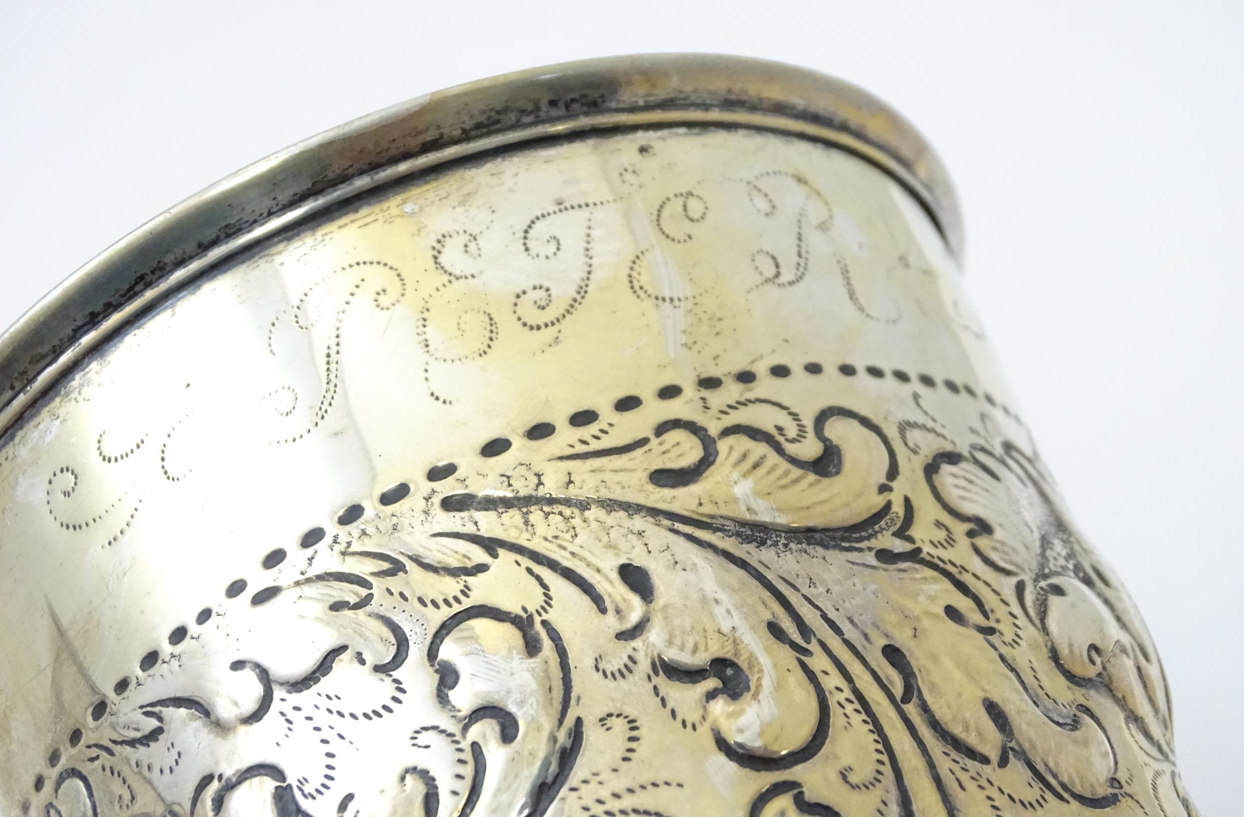 Scandinavian silver : Two early 20thC Danish silver large beakers with floral and acanthus scroll - Image 9 of 11