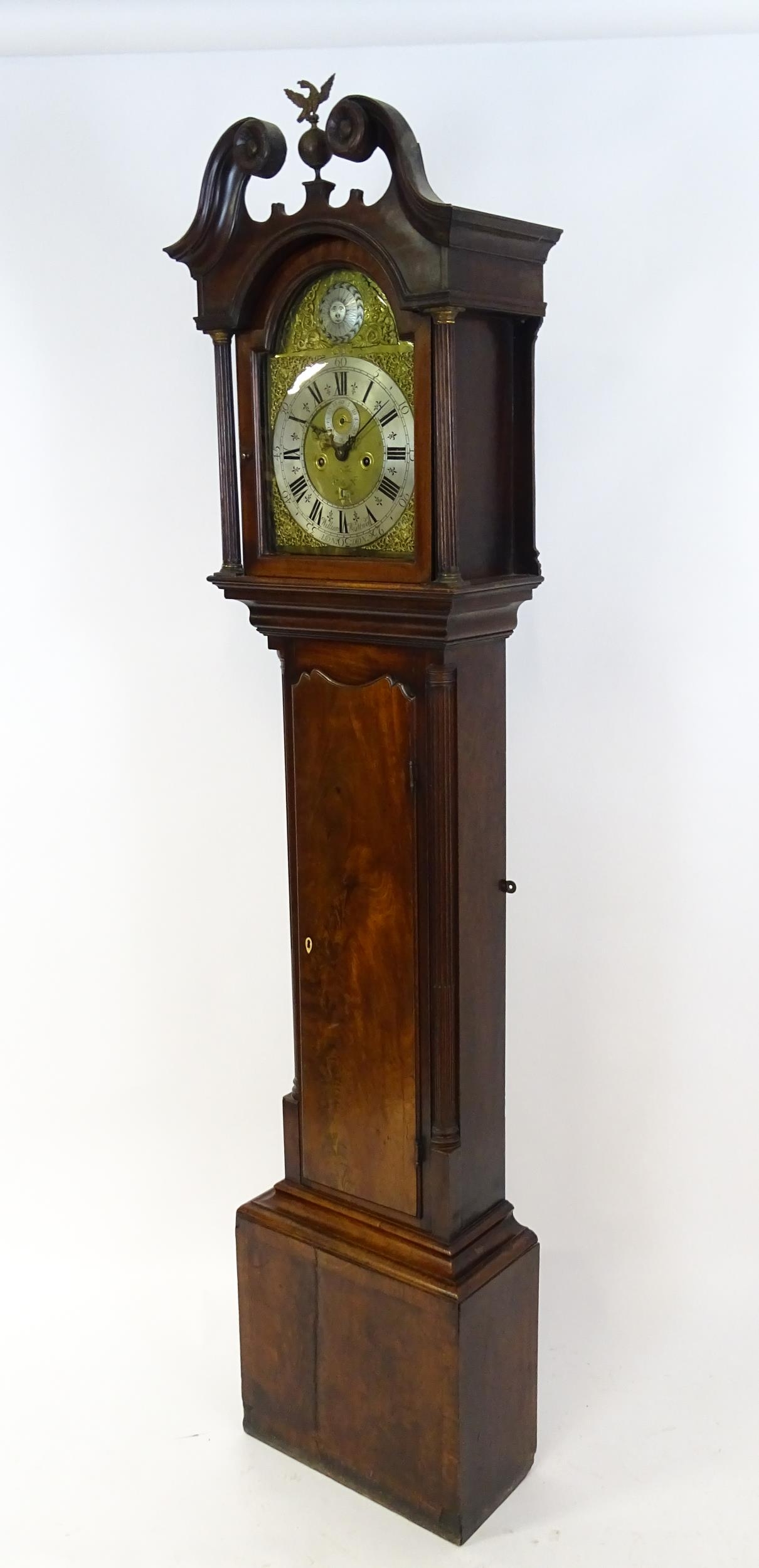 William Westbrook, London : An 18thC mahogany cased 8-day longcase clock, the brass face with - Image 4 of 15