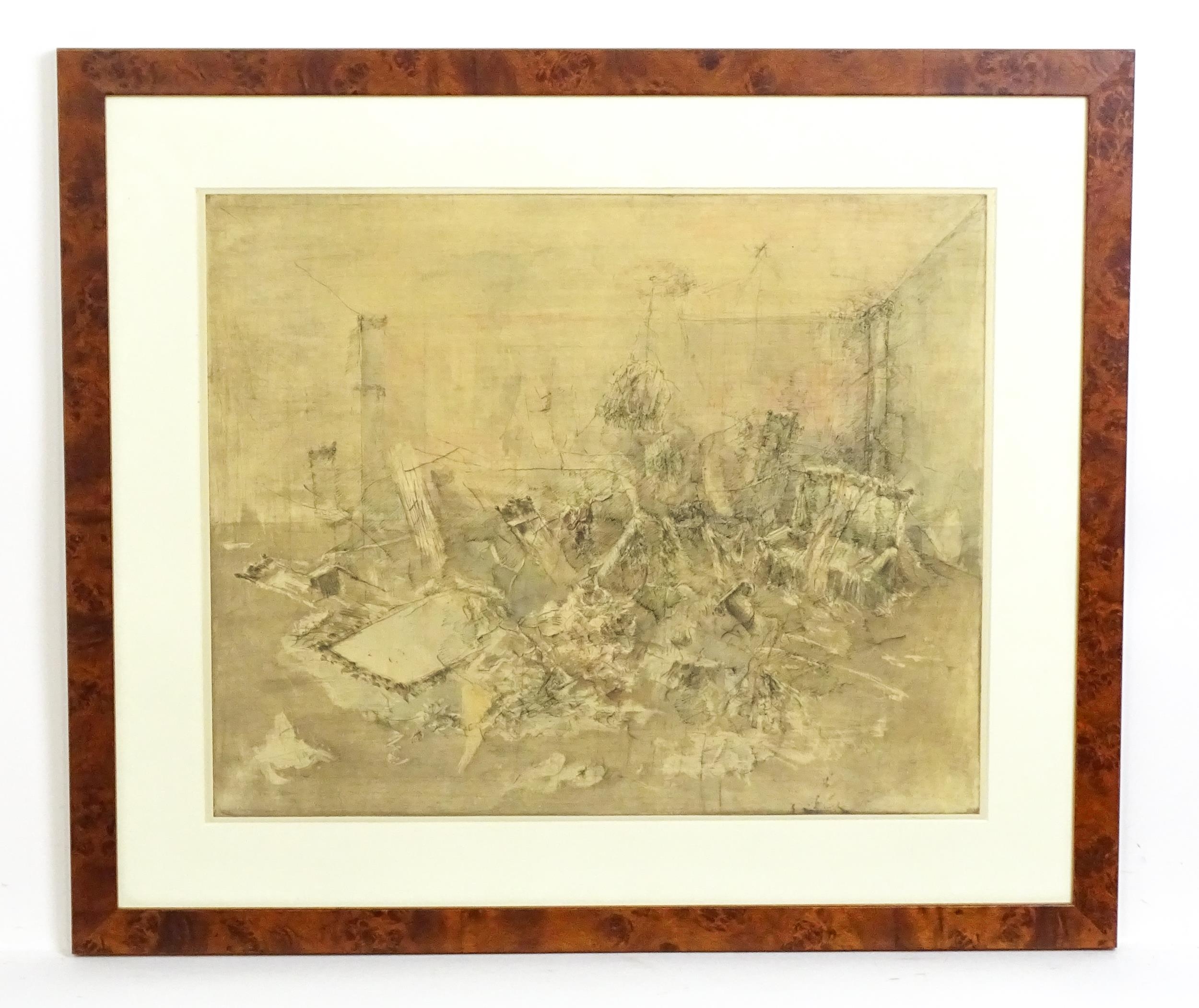 Yuri Leonidovich Kuper / Kuperman (b. 1940), Russian School, Etching, A distressed interior scene