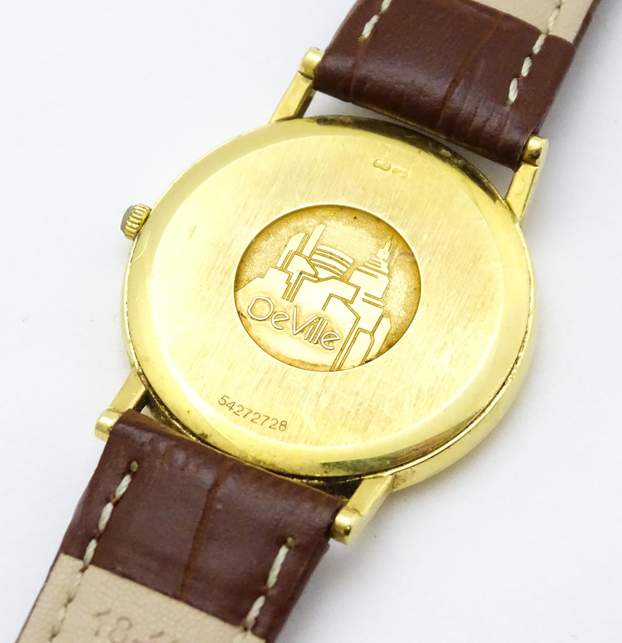 An Omega 18ct gold cased De Ville wristwatch, the dial with hour batons and date aperture. Watch - Image 9 of 17