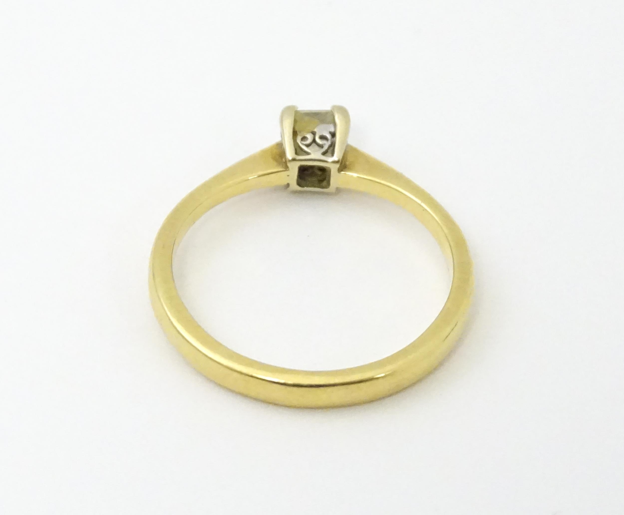 An 18ct gold ring set with diamond solitaire. Ring size approx. L 1/2 Please Note - we do not make - Image 5 of 6