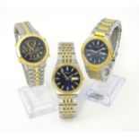 Three various Gentleman's Quartz wristwatches to two citizen watches and a Seiko watch(3) Please