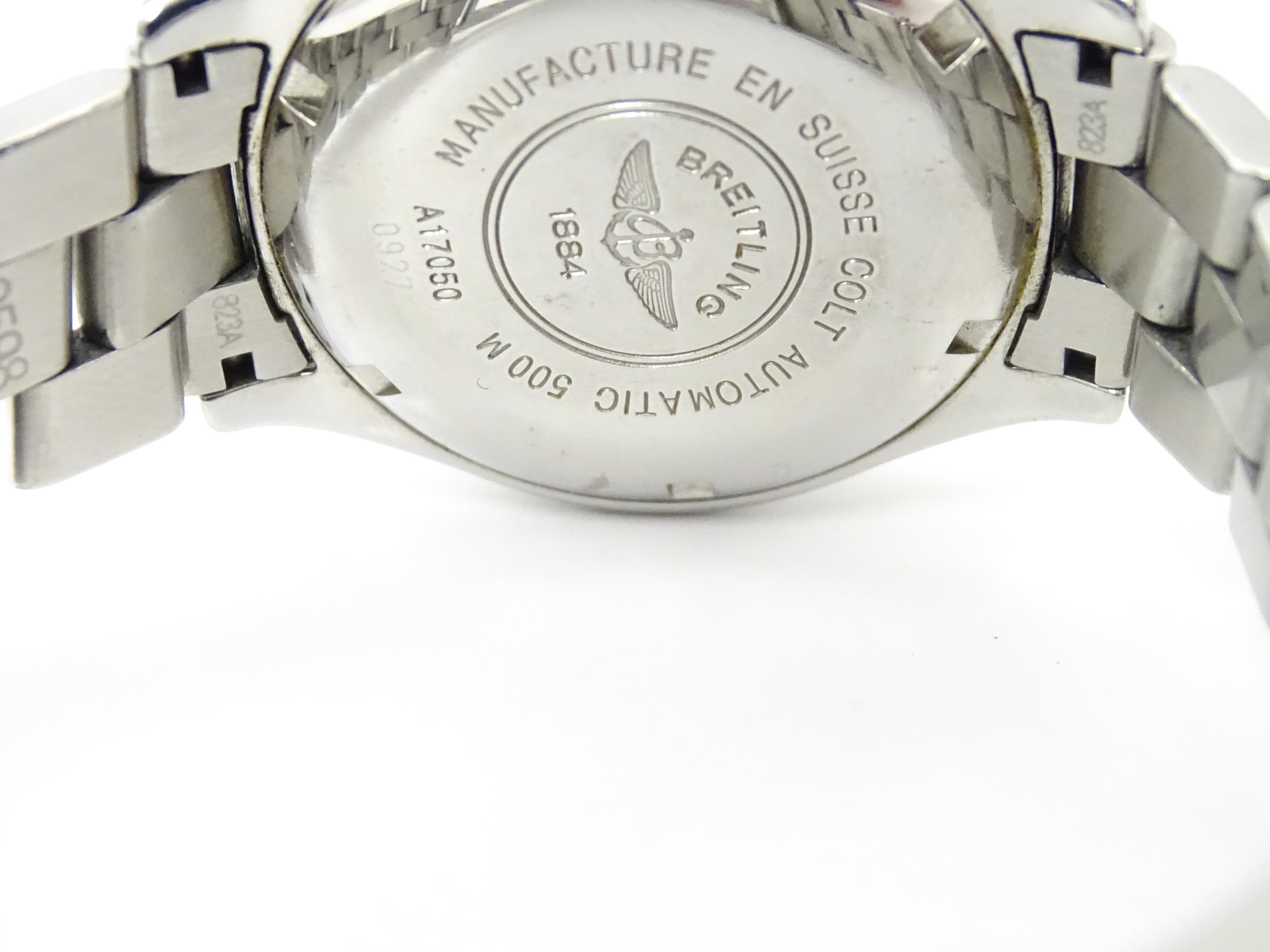 A Breitling Colt Ocean automatic wristwatch, ref. A17050, the signed dial having silver tone - Image 7 of 11