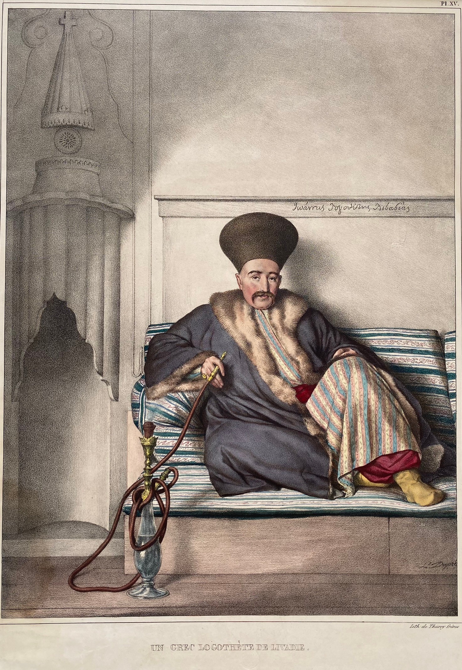 Louis Dupre (1789-1837), Original lithograph hand coloured with watercolour, Titled Un Grec - Image 2 of 6