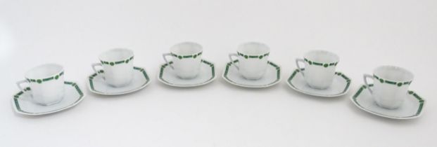A quantity of French Limoges Philippe Deshoulieres tea / coffee wares comprising six cups and
