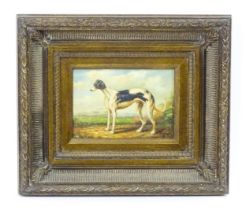 Ingram, 20th century, Oil on board, A portrait of a Greyhound / Whippet hound / dog in a