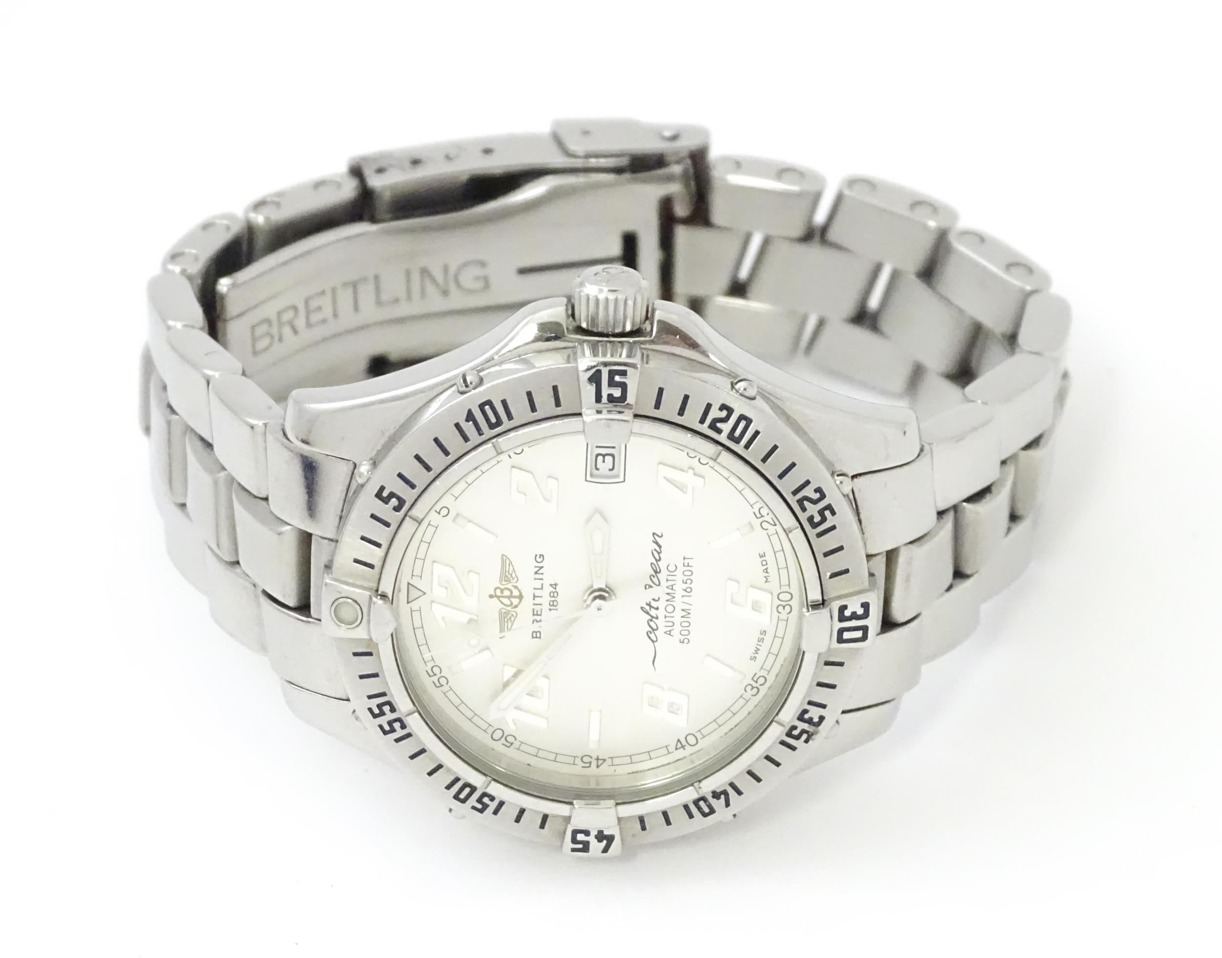 A Breitling Colt Ocean automatic wristwatch, ref. A17050, the signed dial having silver tone - Image 3 of 11
