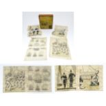 A vintage wooden jigsaw puzzle tilted Double Puzzles, the double sided pieces depicting marine /