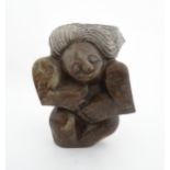 Ethnographic / Native / Tribal : An African carved soapstone sculpture depicting a stylised female