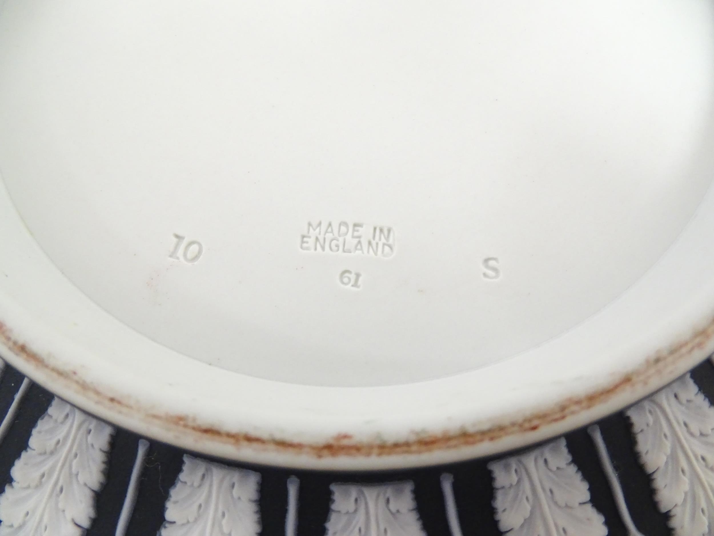 A Wedgwood black Jasperware bowl decorated with Classical maidens / Dancing Hours. Marked under. - Image 2 of 9