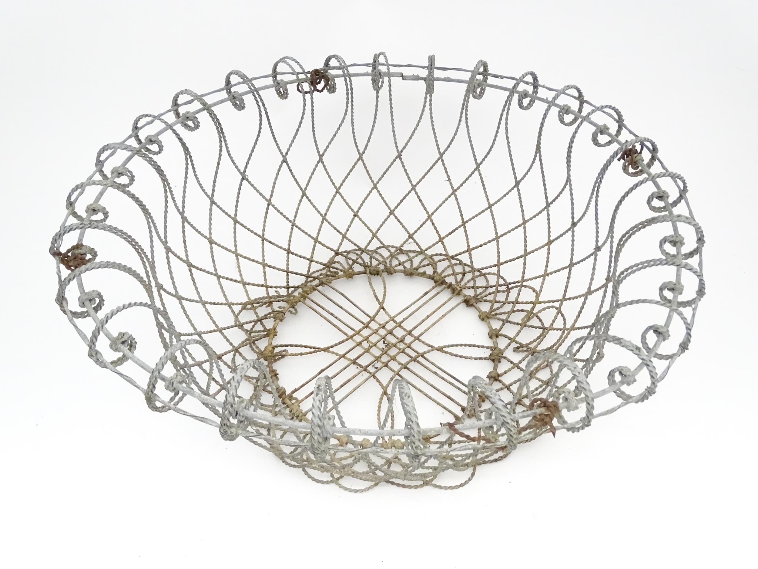 A pair of 19thC wirework planters / baskets with scrolling detail. Each approx. 24" in diameter x 8" - Image 10 of 15