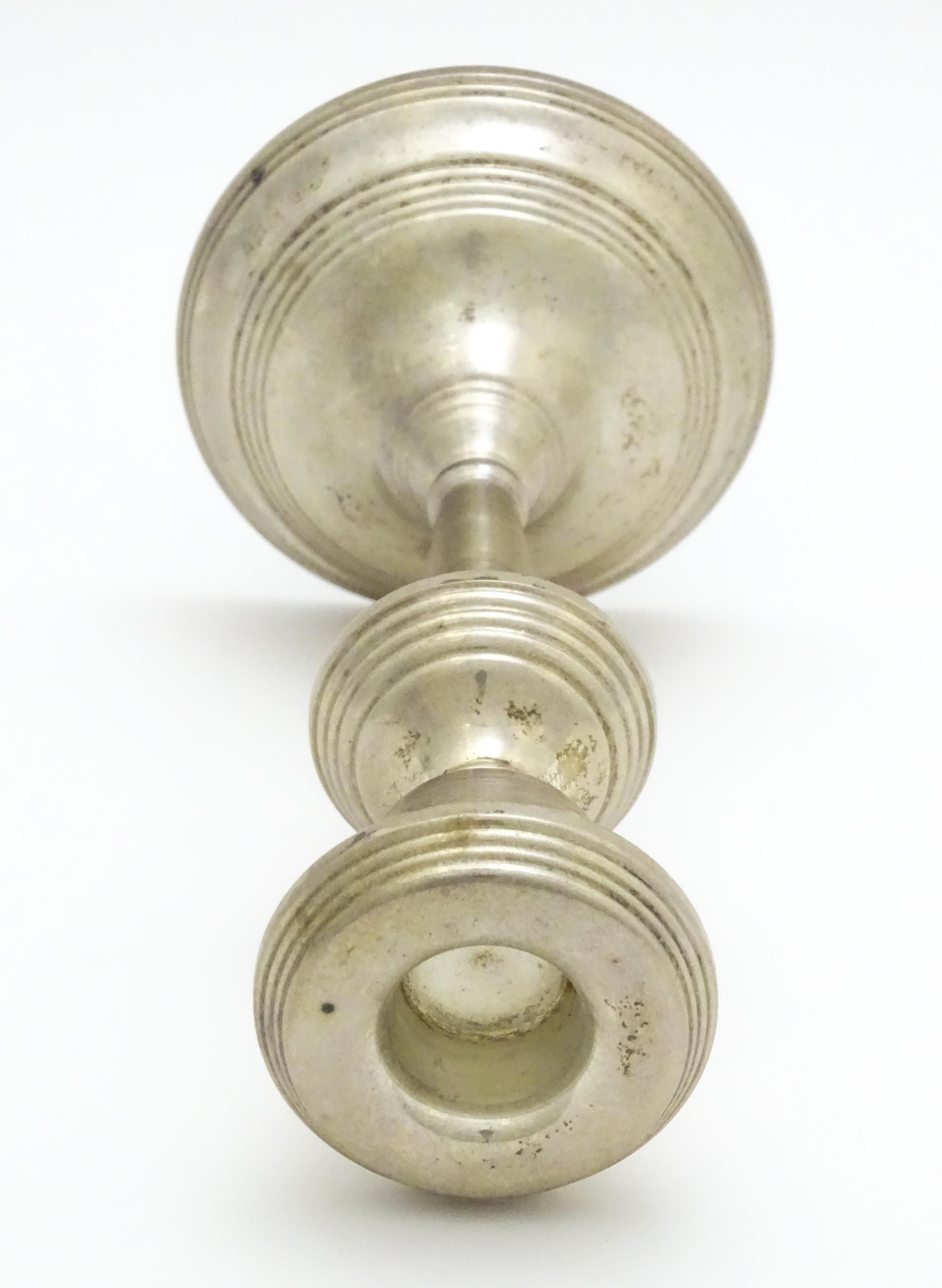 A silver candlestick hallmarked Birmingham 1973, maker W. I. Broadway. Approx. 7 1/4" high Please - Image 6 of 6