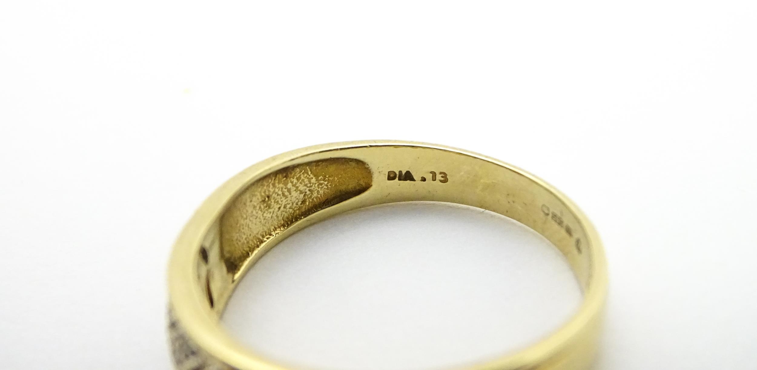 A 14ct gold ring set with diamonds. Ring size approx. P 1/2 Please Note - we do not make reference - Image 2 of 7
