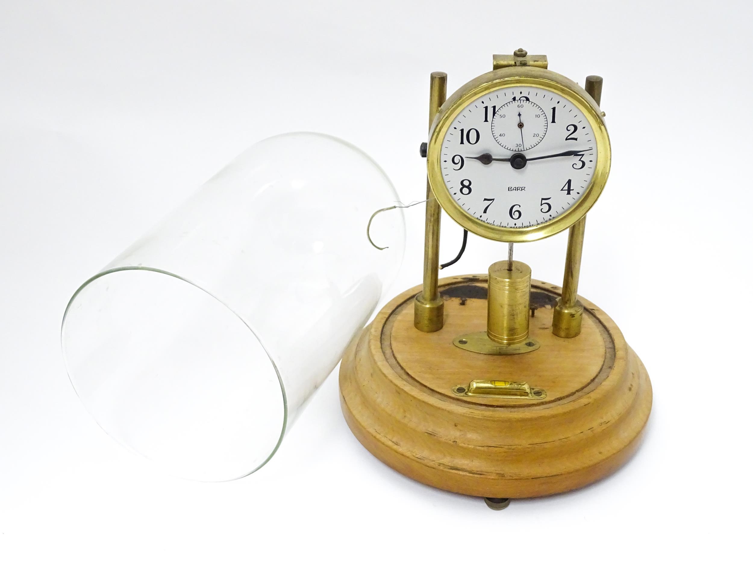 An American electric mantel clock by Barr , the dial with subsidiary seconds dial and signed Barr, - Image 7 of 12
