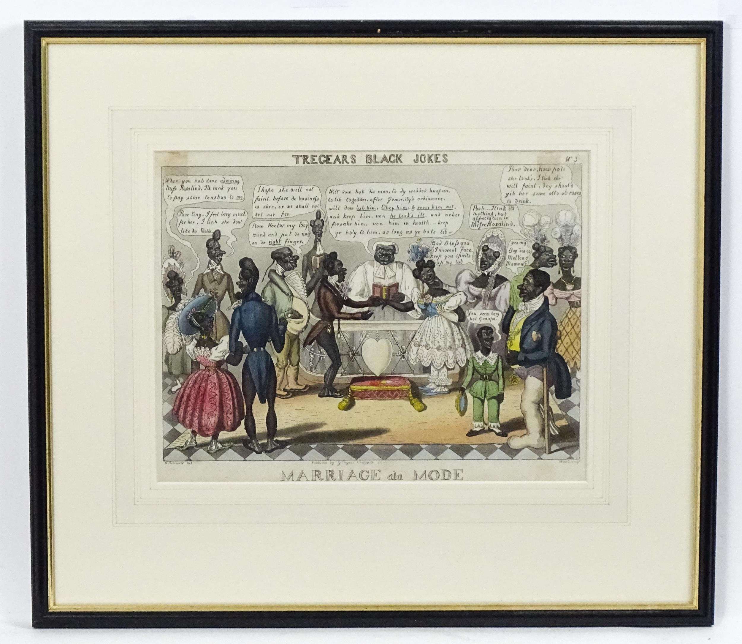 Charles Hunt after William Summers, 19th century, Satirical etching with aquatint, Marriage a la