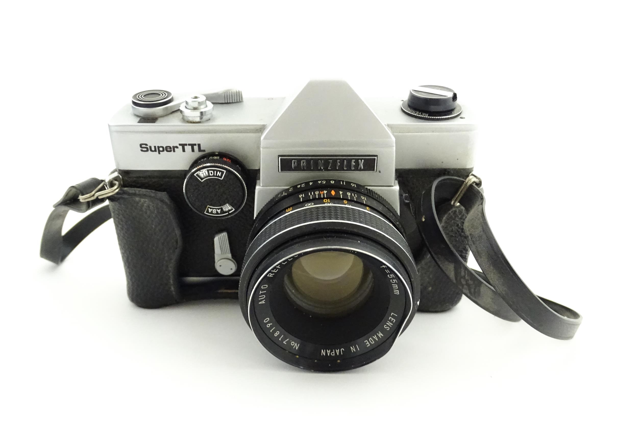 A Prinzflex Super TTL camera with 55 mm f1.7 lens M42 screw mount together with a Rollei E 15B - Image 2 of 13