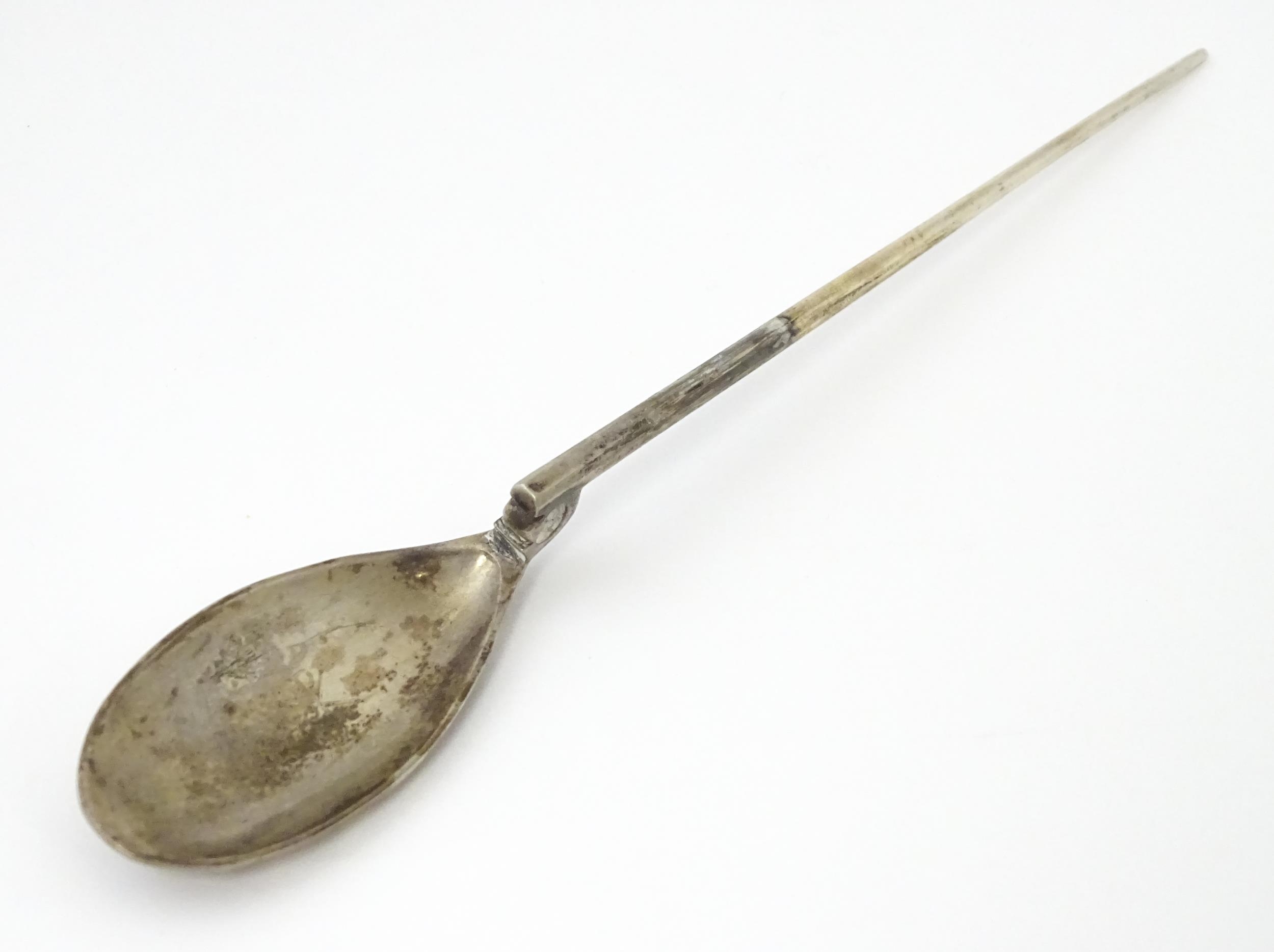 A silver replica of a Roman Christening spoon, indistinctly marked. Approx. 8 1/4" long Please - Image 4 of 17