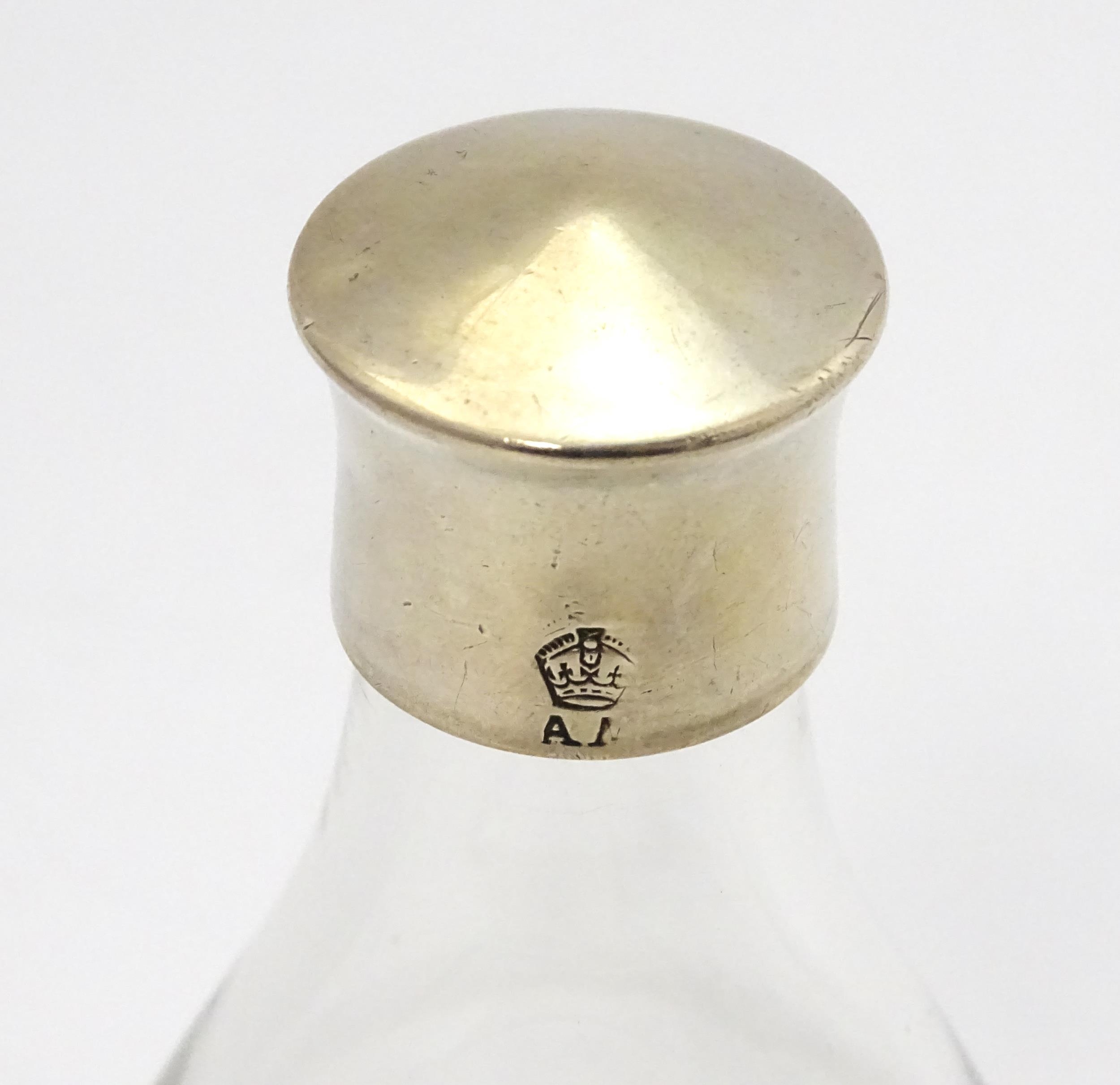 A glass private / travelling communion bottle / flask with silver screw lid, hallmarked London 1943, - Image 6 of 7