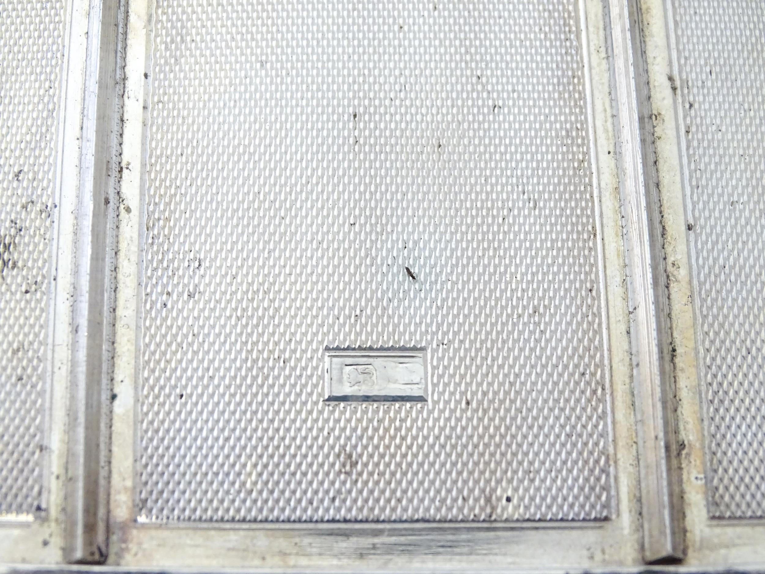 An Art Deco silver cigarette case with three sectional interior hallmarked Birmingham 1933, maker - Image 10 of 11