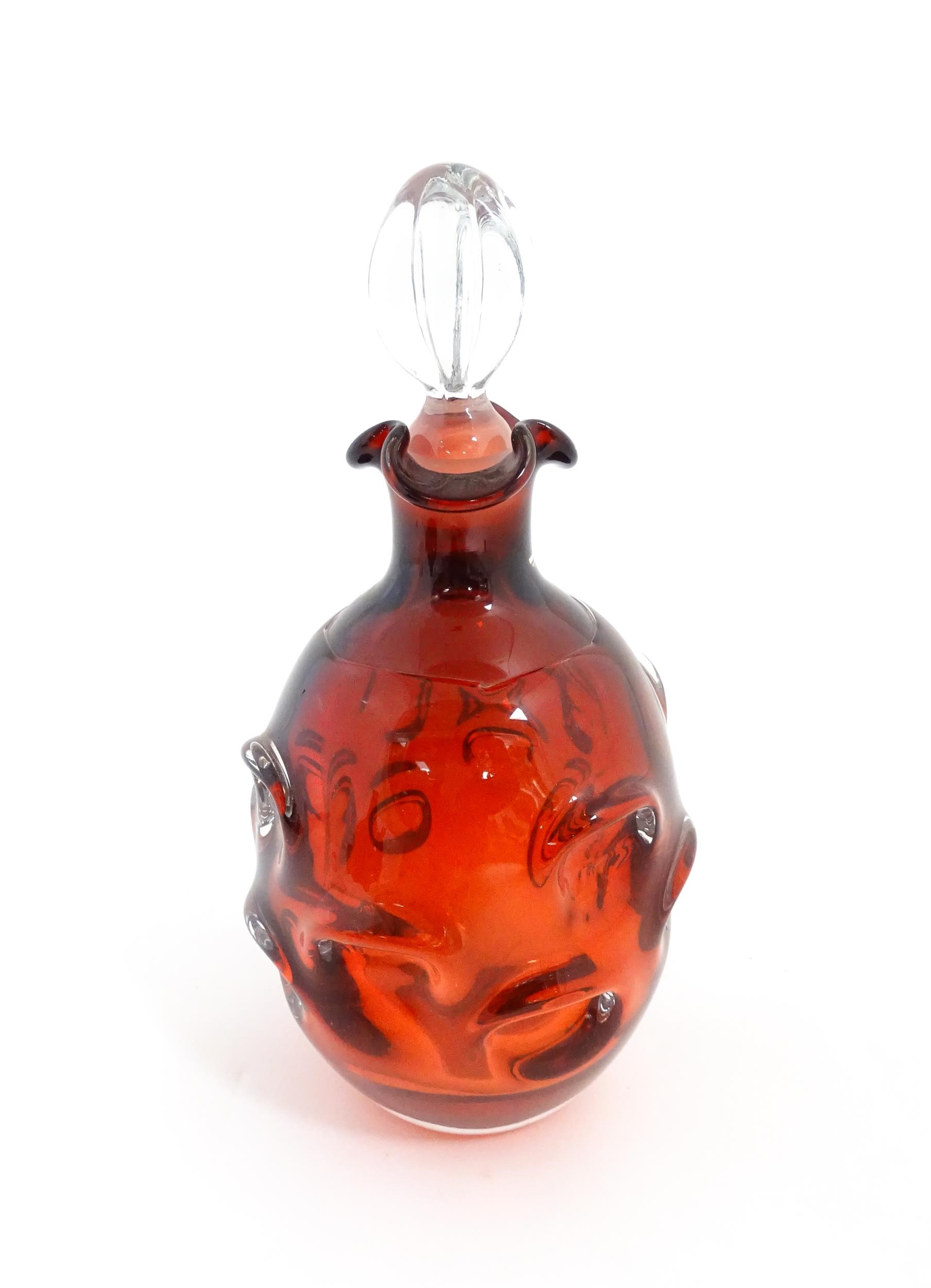 A Swedish studio glass decanter designed by Borne Augustsson for Aseda Glasbruk. Approx. 11" high - Image 4 of 7