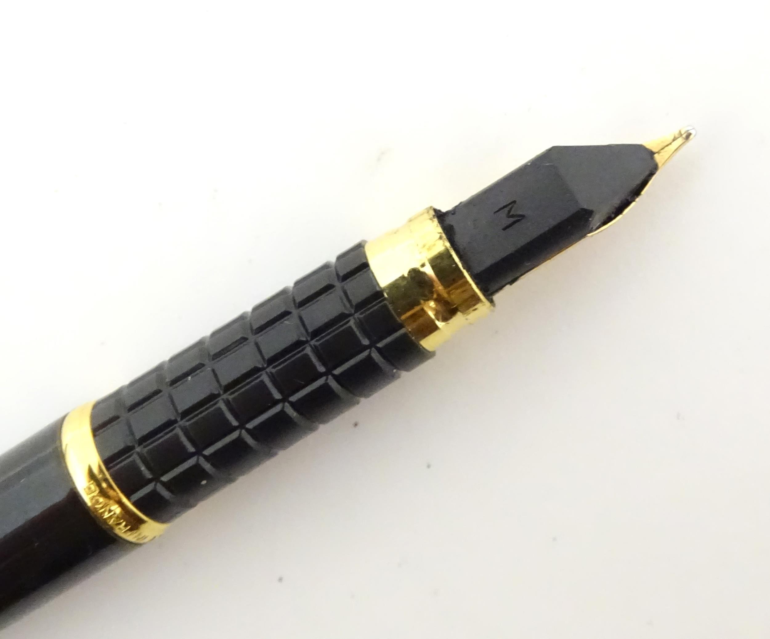 A De Beers cased Waterman Paris 'Ideal' fountain pen, the barrel and cap with black and bronze - Image 17 of 25