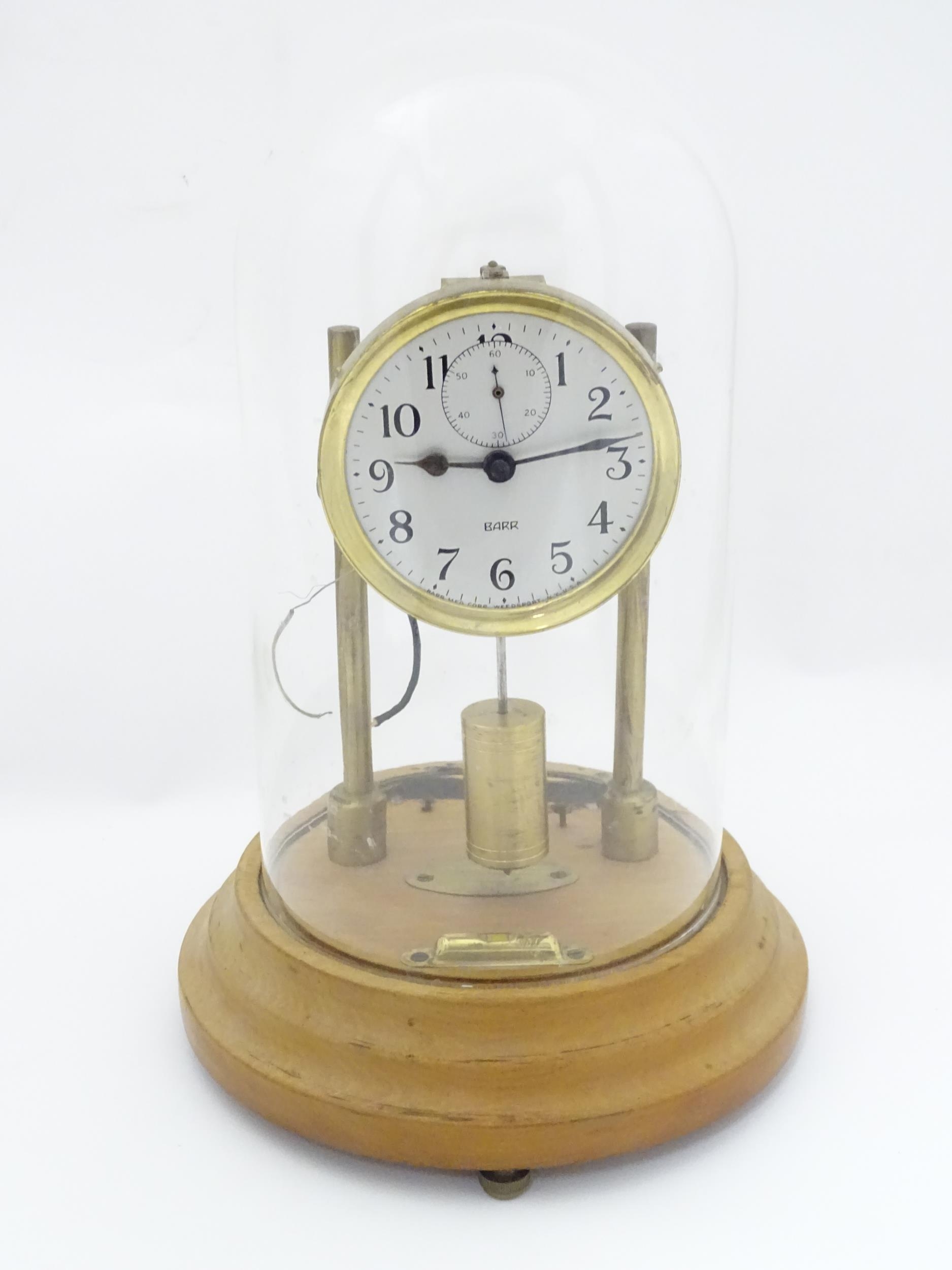 An American electric mantel clock by Barr , the dial with subsidiary seconds dial and signed Barr, - Image 2 of 12