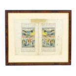 Indian / Persian School, Watercolour and gouache, Illuminated manuscript pages, depicting