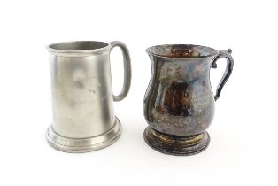 Military interest: A silver plate tankard engraved Major T. D. Woodgate R. Sigs TA (Royal Corps of