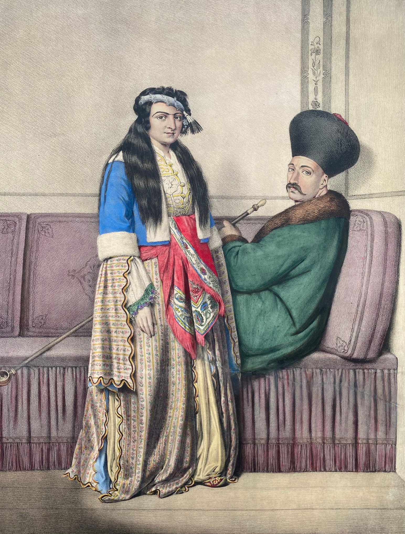 Louis Dupre (1789-1837), Original lithograph hand coloured with watercolour, Titled Un Prince - Image 3 of 4