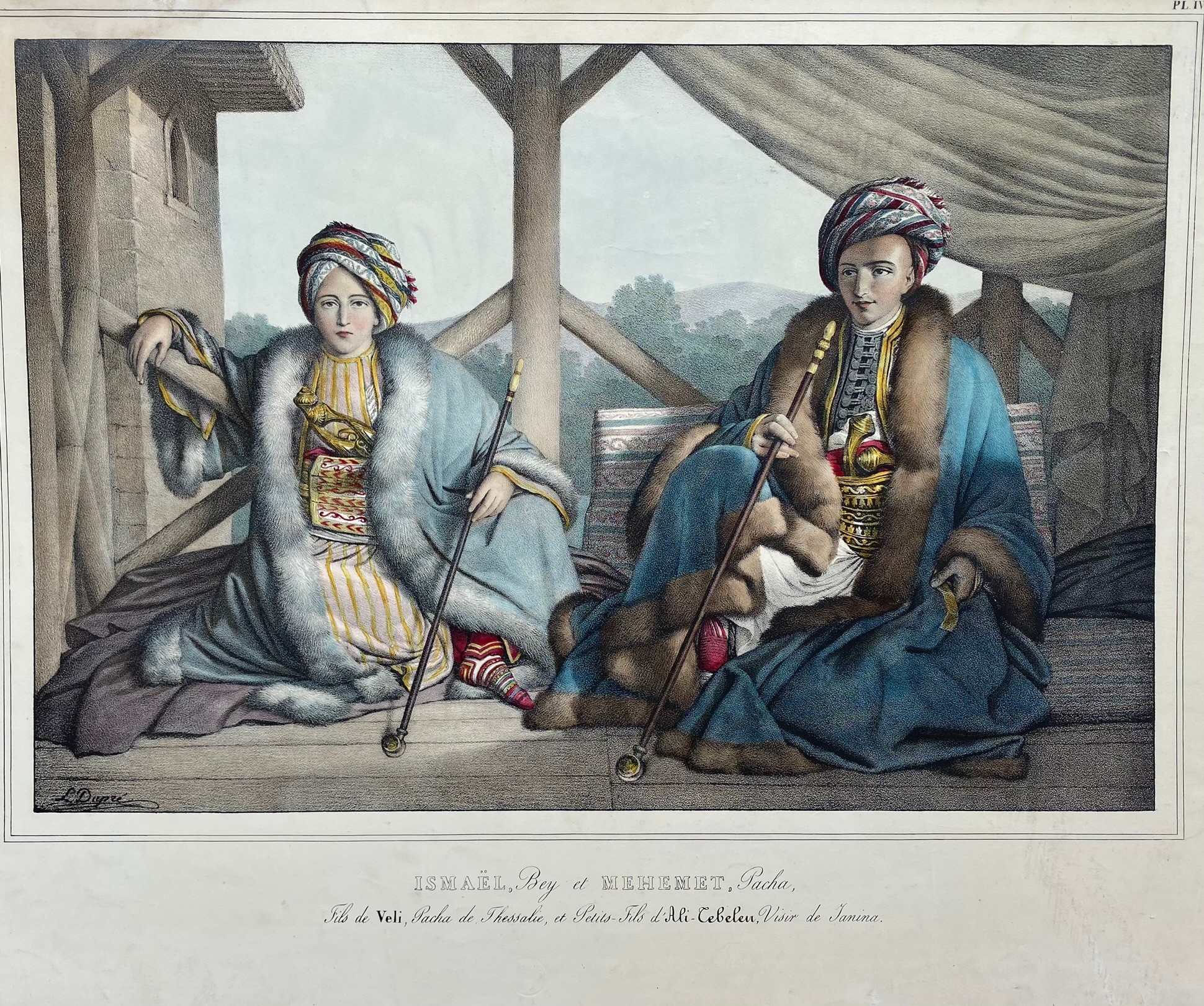 Louis Dupre (1789-1837), Original lithograph hand coloured with watercolour, Titled Ismael, Bey et - Image 2 of 6
