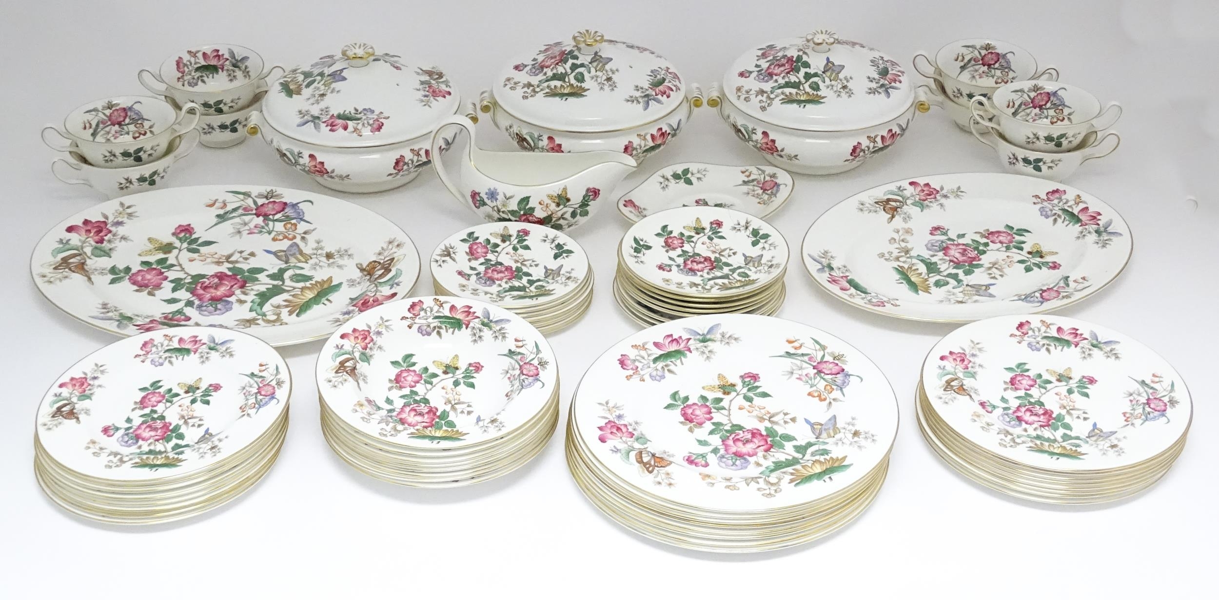 A quantity of Wedgwood dinner wares in the Charnwood pattern to include plates, twin handles soup - Image 3 of 25