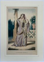 Louis Dupre (1789-1837), Original lithograph hand coloured with watercolour, Titled La Princesse