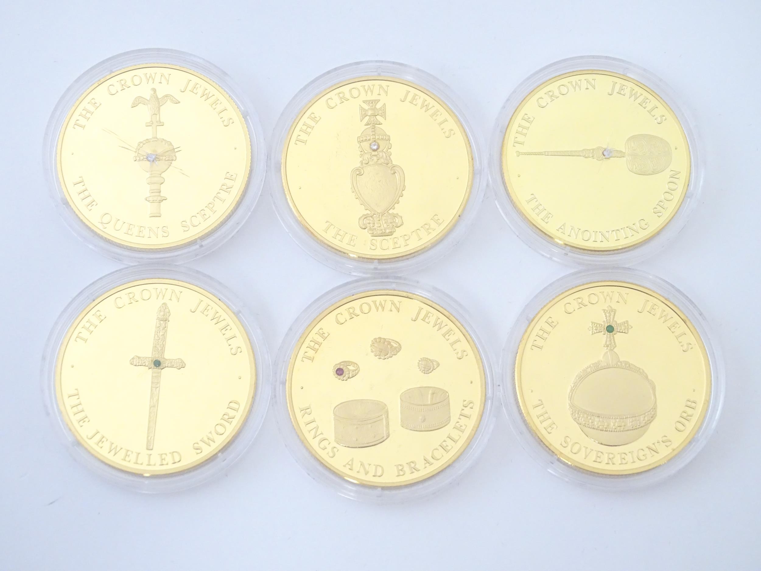 Coins: A boxed set of twelve Westminster Mint gold plated medallions titled the Crown Jewels Coin - Image 8 of 9