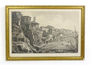 After Luigi Rossini (1790-1857), Etching, Veduta dell'Antiche sostruzioni fatte da Tarquinio,
